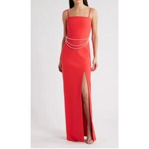 Josie Faux Pearl Bittersweet Column Gown - Size 4